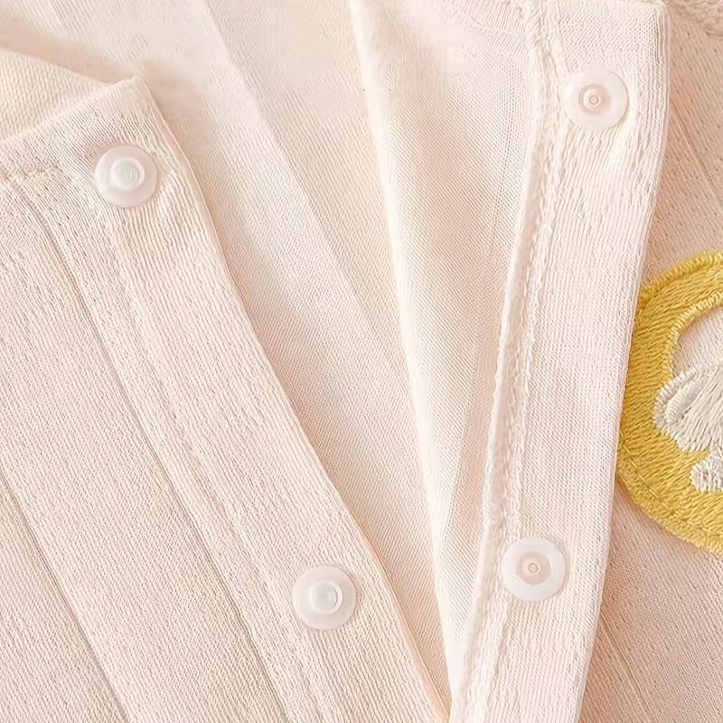 Thumbnail: Mameluco Pijama Rosa Acanalado 100% Algodón con Luna | Premium para Bebé Niña