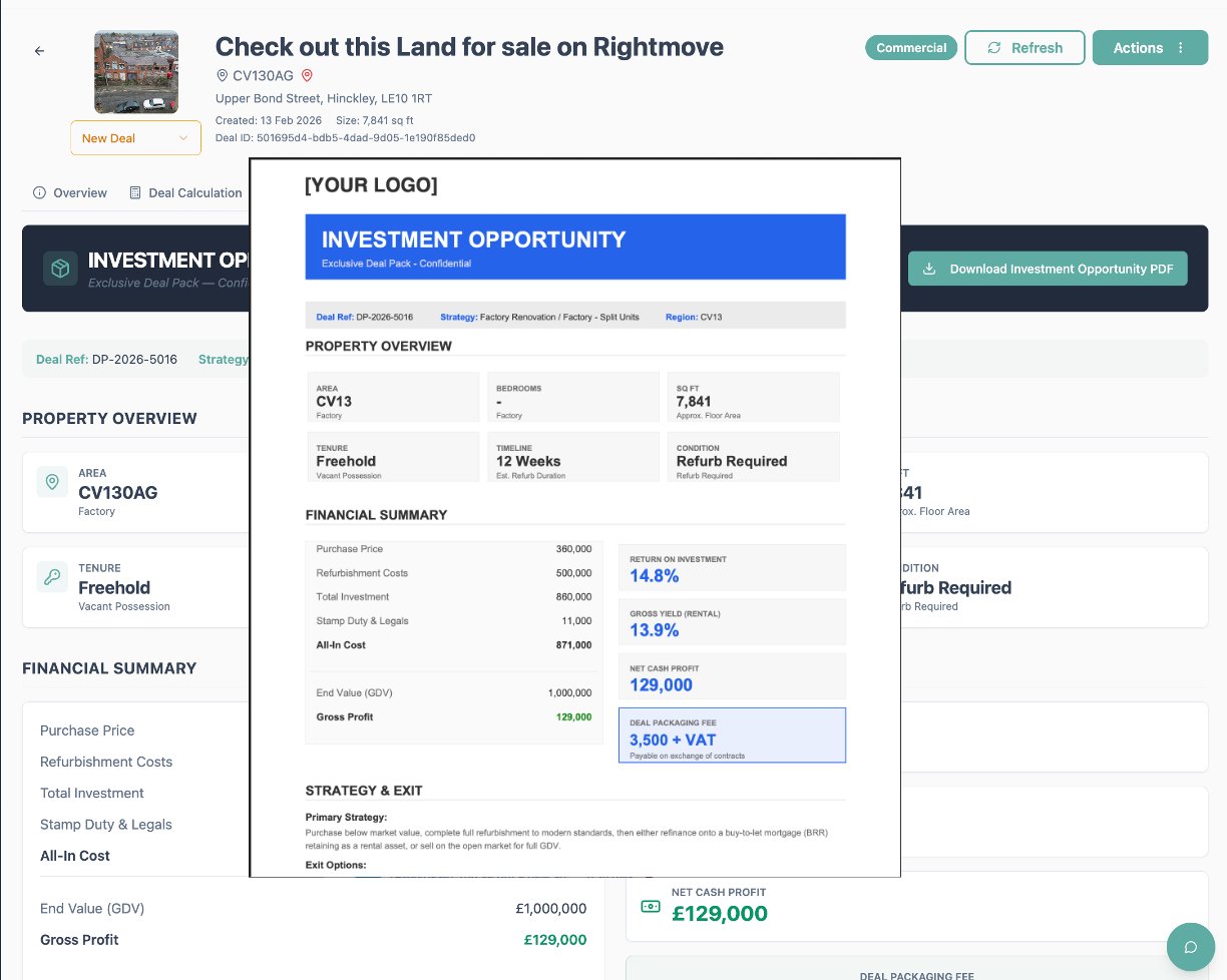 Deal Packaging - Investment Opportunity
