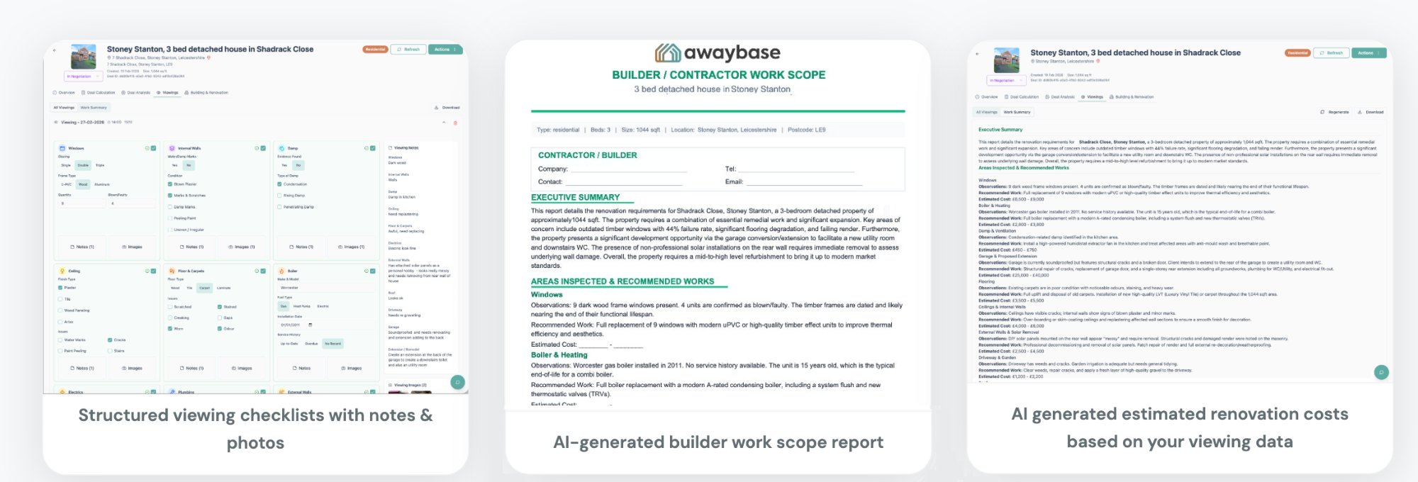 Property Viewings - Checklists, Builder Work Scope, and Renovation Costs