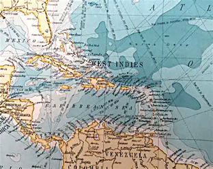 Coloured map of Lindbergh's travels