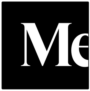 A minimal, cropped fragment of the Medium logo presented in high contrast black and white. The composition isolates typography as a visual form, transforming a recognizable platform symbol into an abstract element. It functions as an entry point into the editorial layer of the MACNASPER project — where platform becomes medium, and medium becomes structure.