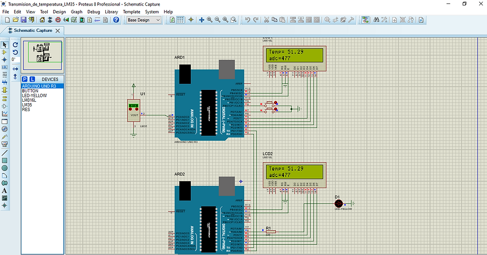 Transmisión de temperatura LM35 con arduino