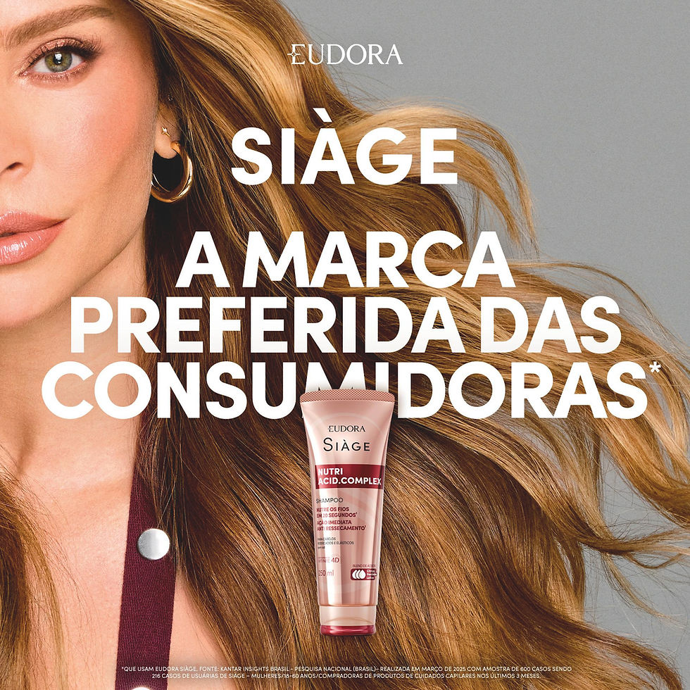 EUDORA SIÀGE É ELEITA A MARCA DE CABELOS PREFERIDA ENTRE AS CONSUMIDORAS