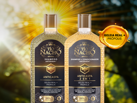 TÍO NACHO LANÇA SHAMPOO ANTICASPA 2 EM 1 COM ATIVOS NATURAIS