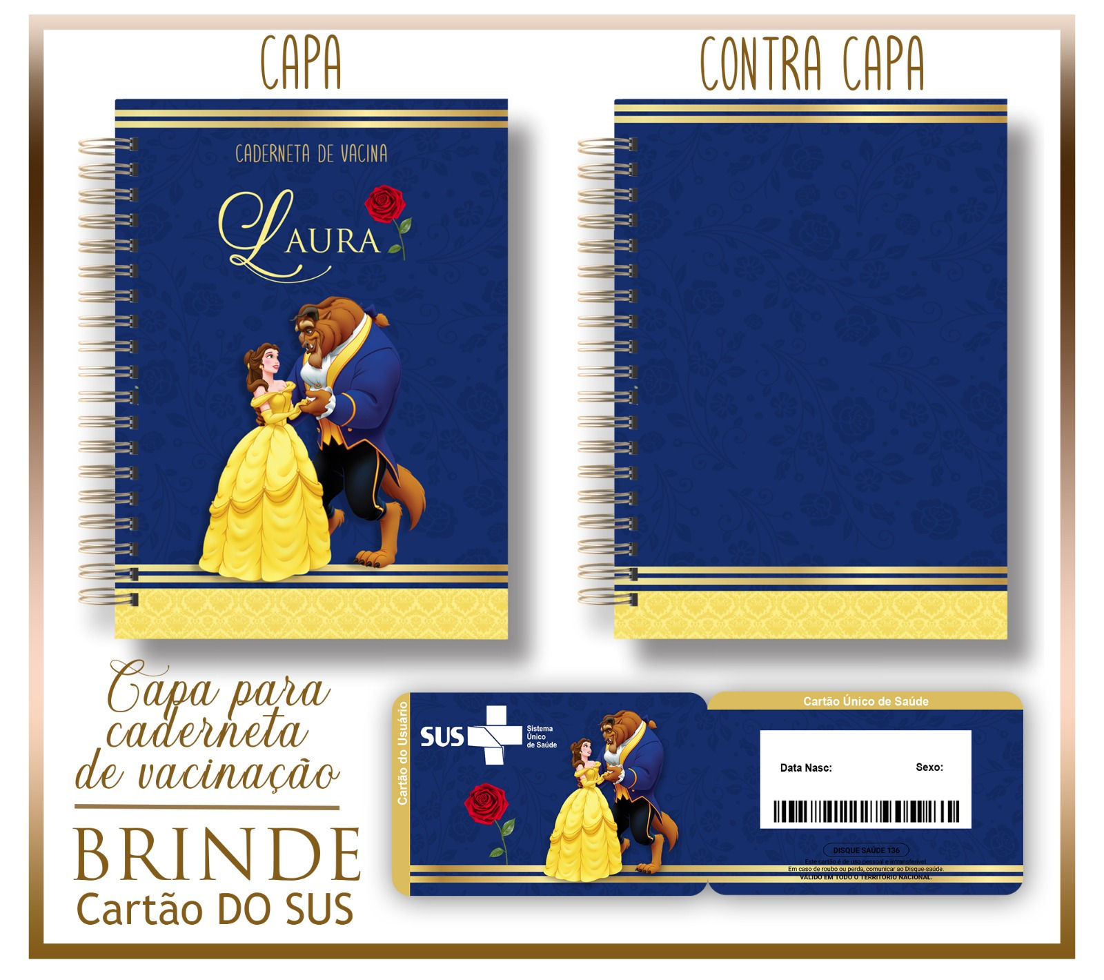 Caderneta de Vacina Bela e a Fera