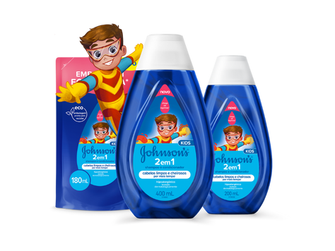 JOHNSON'S® AMPLIA CUIDADOS NO BANHO COM LANÇAMENTO DO SHAMPOO E CONDICIONADOR 2 EM 1