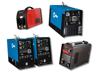 A collection of advanced welding machines featuring robust designs, suitable for various industrial applications.