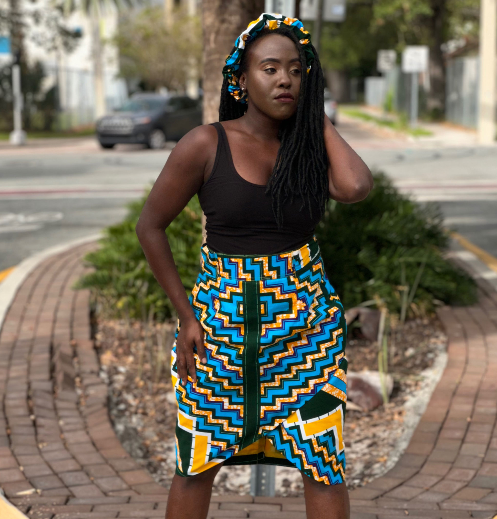 Colorblock Skirt and headband