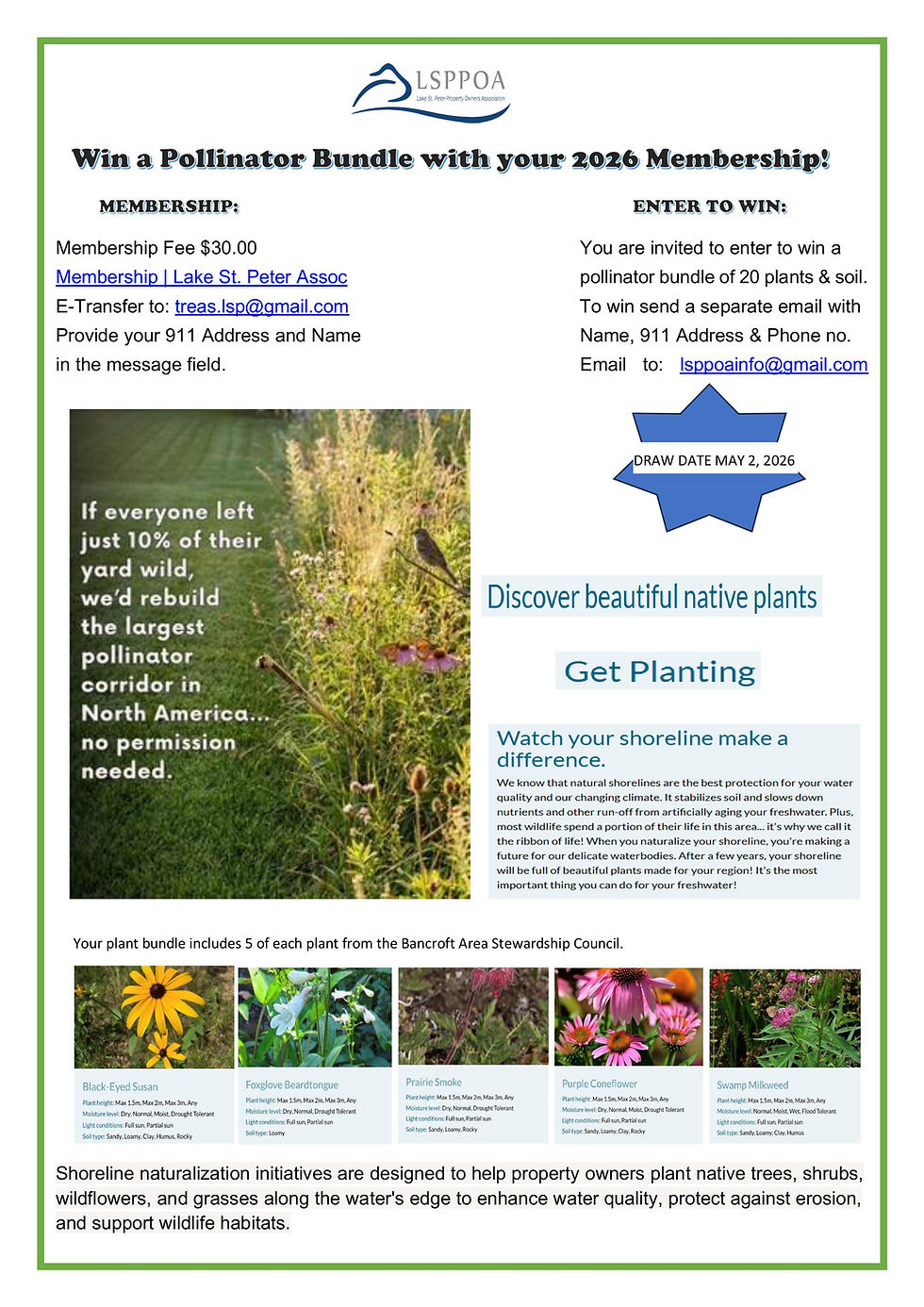 Membership Incentive - Pollinator Plants DRAW MAY 2, 2026