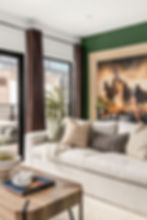 Beautiful lounge area with western-inspired paintings