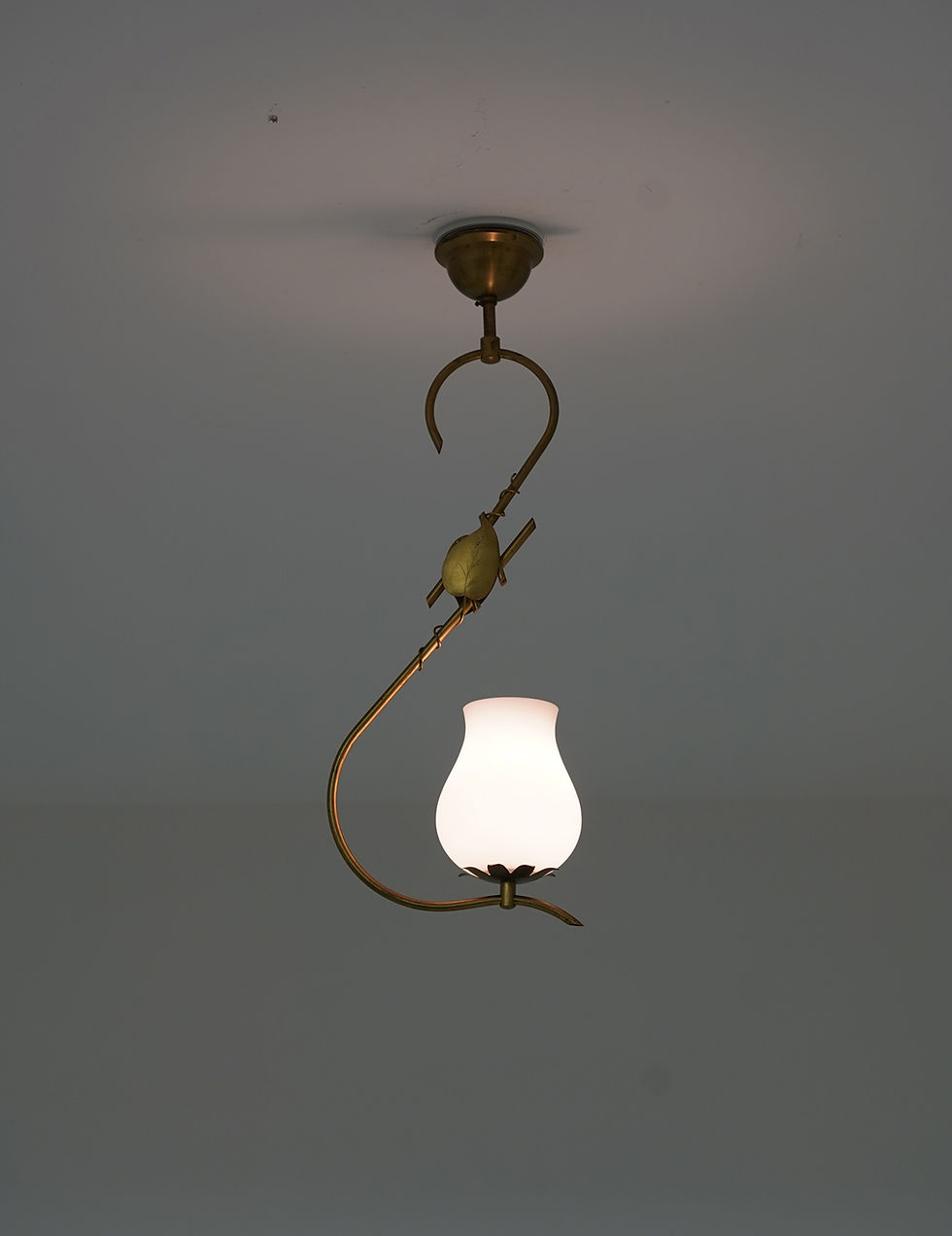 Thumbnail: Scandinavian Pendant in Brass and Glass, Swedish Modern
