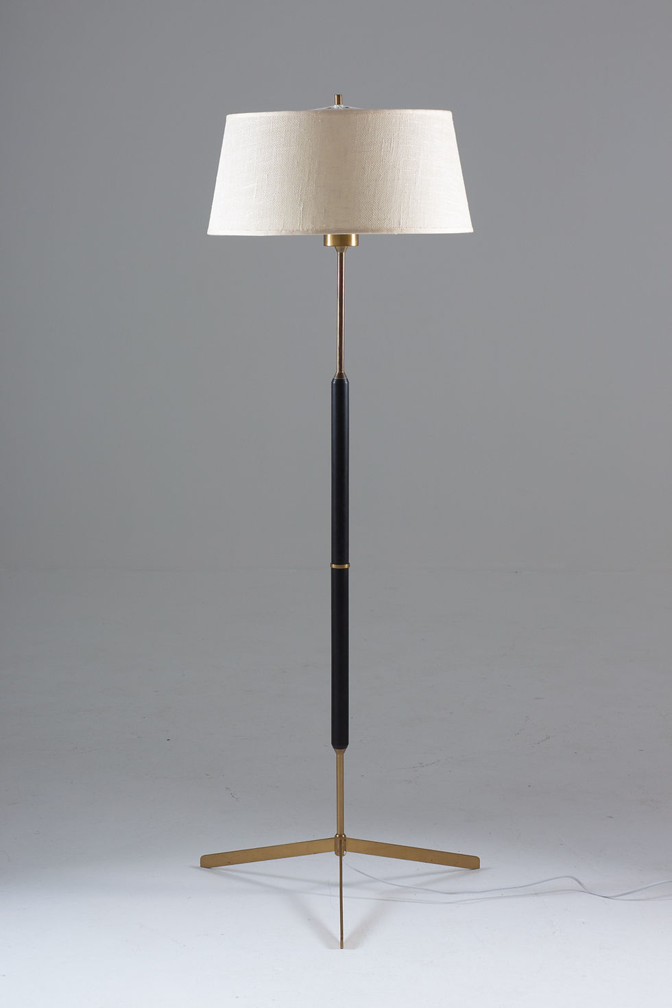 Thumbnail: Scandinavian Midcentury Floor Lamp in Brass and Wood by Bergboms, Sweden