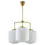 Thumbnail: Large Chandelier in Brass and Opaline Glass by Høvik Lys, Norway