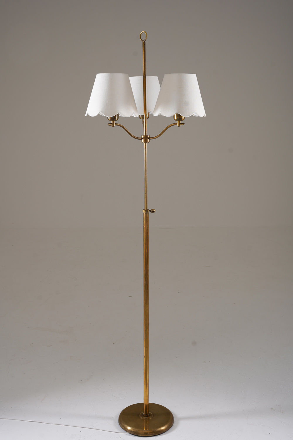 Swedish Modern Floor Lamp in Brass, 1940s