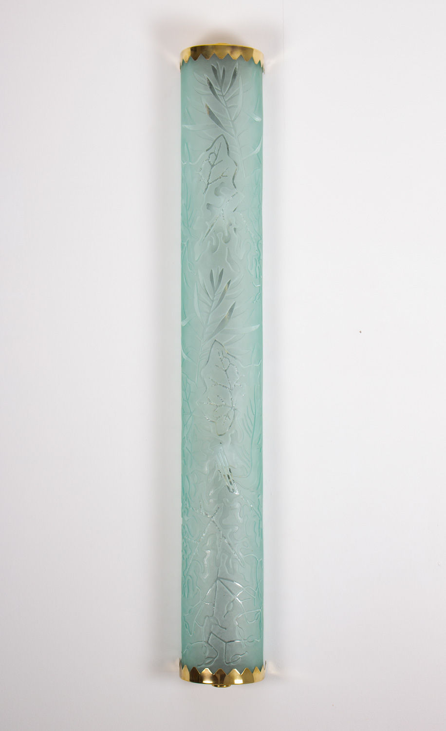 Thumbnail: Swedish Modern Wall Sconce in Brass and Glass by Carl Erik Bodén for Glössner