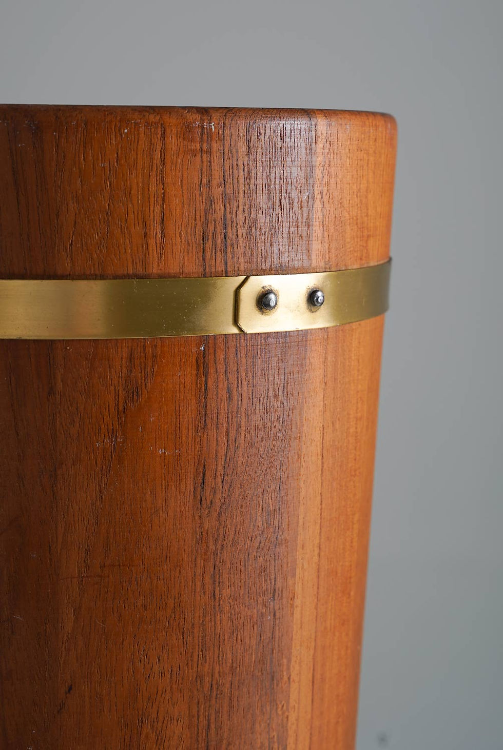 Thumbnail: Midcentury Scandinavian Umbrella Stand in Teak and Brass