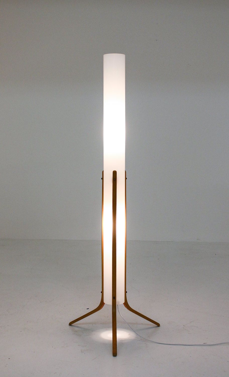 Thumbnail: Swedish Midcentury Floor Lamp in Acrylic and Beech by Eskilstuna, 1960s