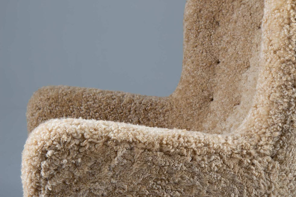 Thumbnail: Scandinavian Mid Century Lounge Chair in Sheepskin