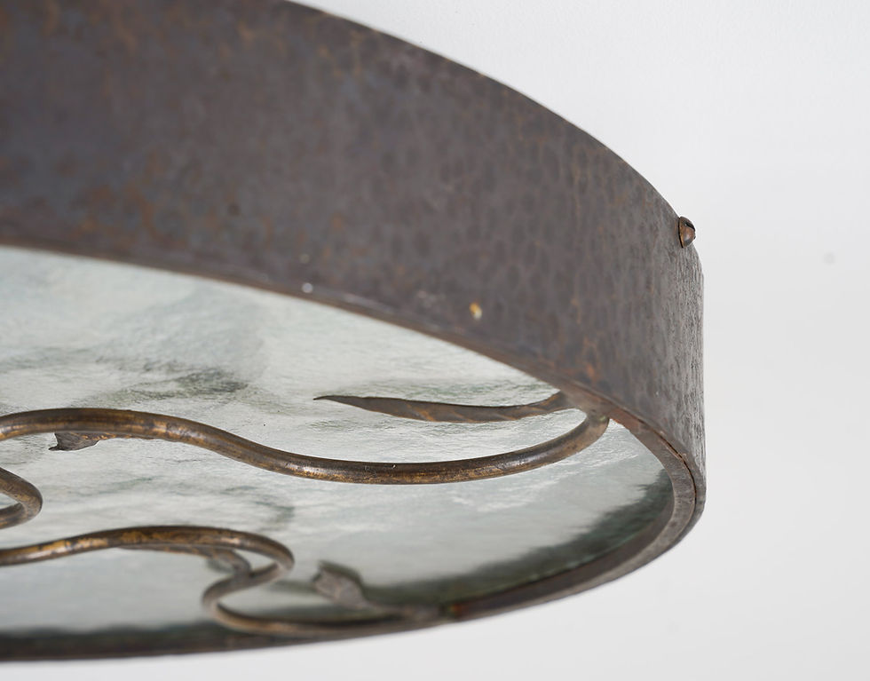Thumbnail: Swedish Modern Flush Mount in Metal Glass