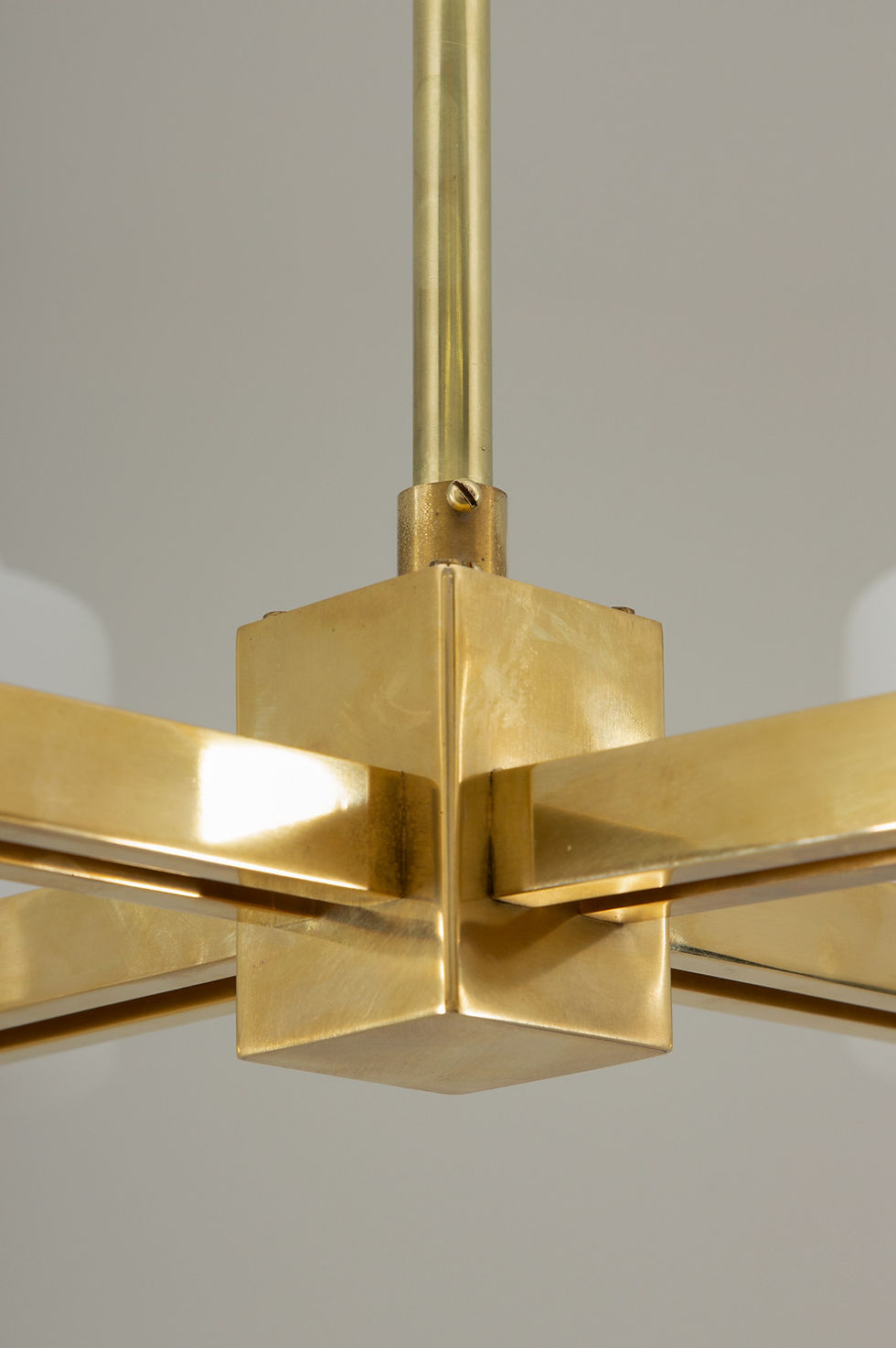 Thumbnail: Large Scandinavian Midcentury Chandeliers in Brass and Glass
