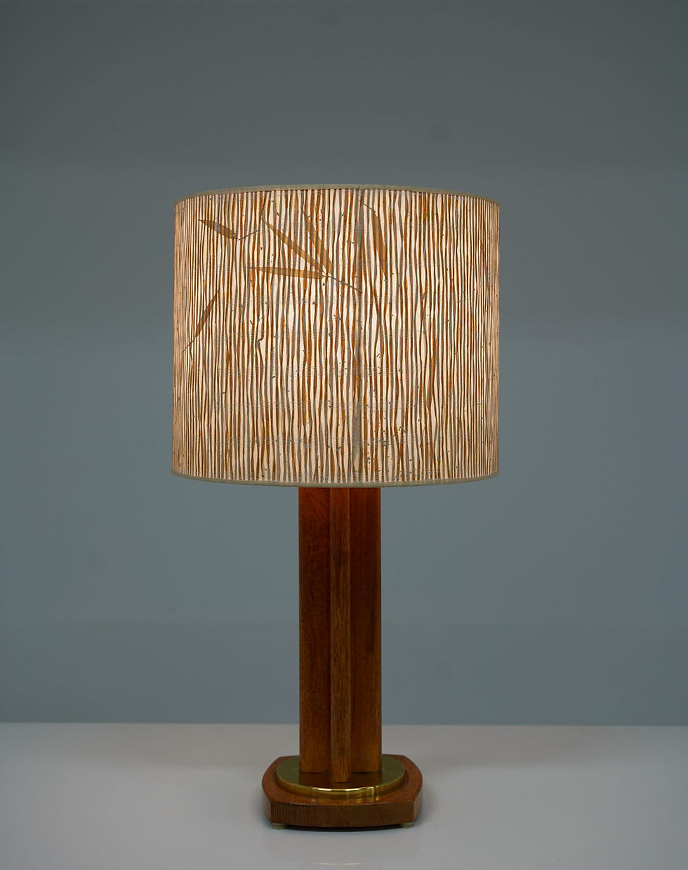 Thumbnail: Scandinavian Midcentury Table Lamp in Oak and Brass by MAE, Sweden