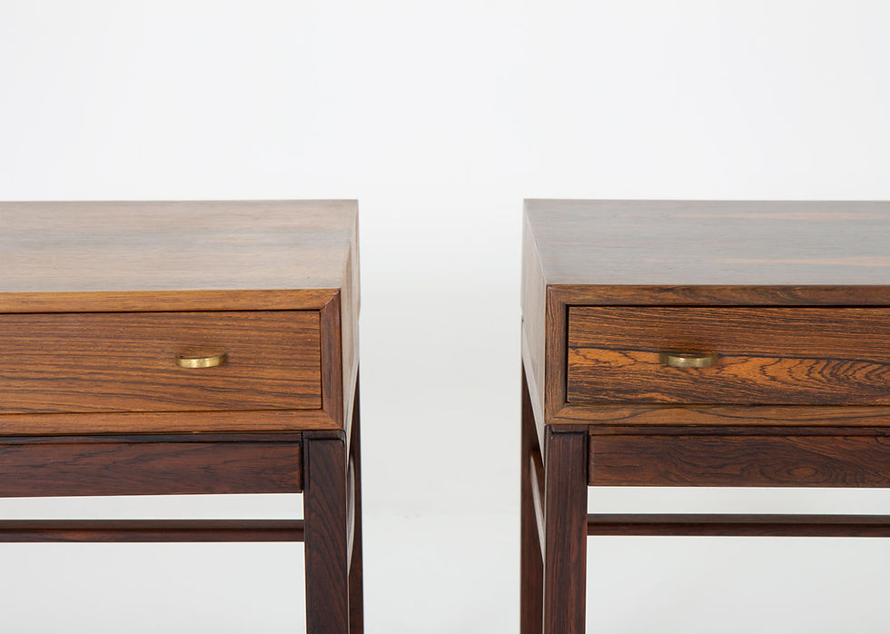 Thumbnail: Scandinavian Flower Tables Model "Casino" in Rosewood and Brass
