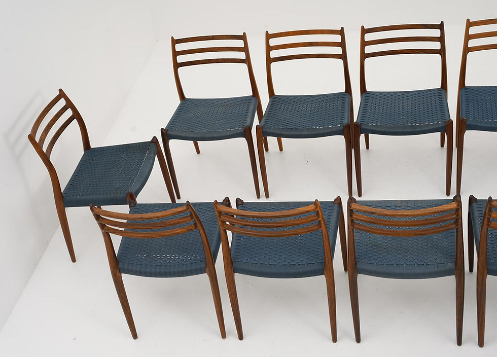 Thumbnail: Scandinavian Midcentury Dining Chairs Model 78 by Niels Otto Møller