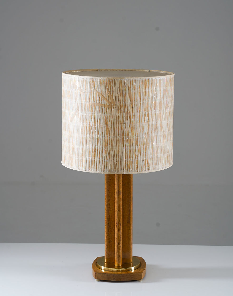 Thumbnail: Scandinavian Midcentury Table Lamp in Oak and Brass by MAE, Sweden
