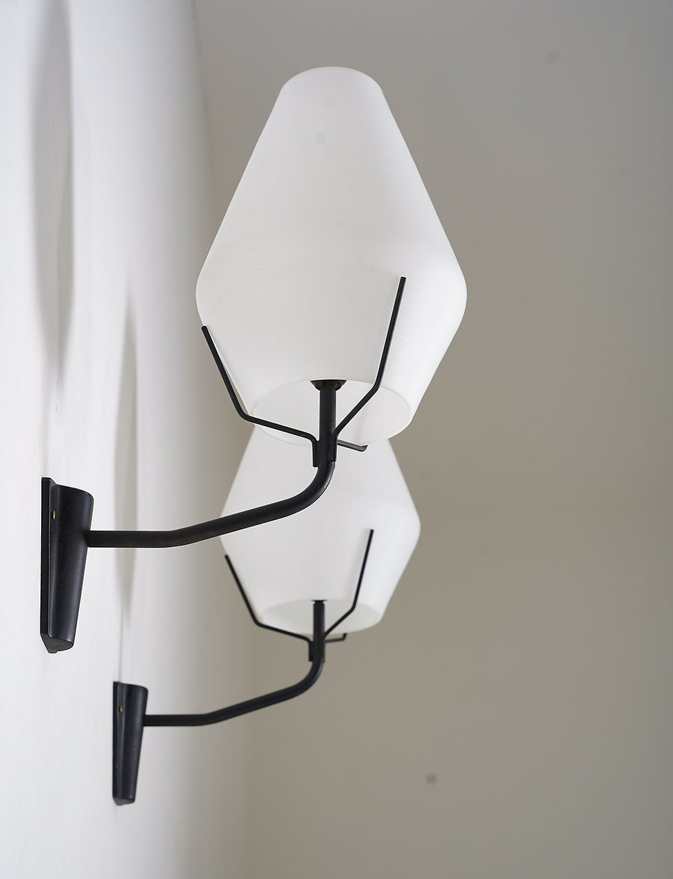 Thumbnail: Swedish Midcentury Wall Lamps in Metal and Glass by ASEA