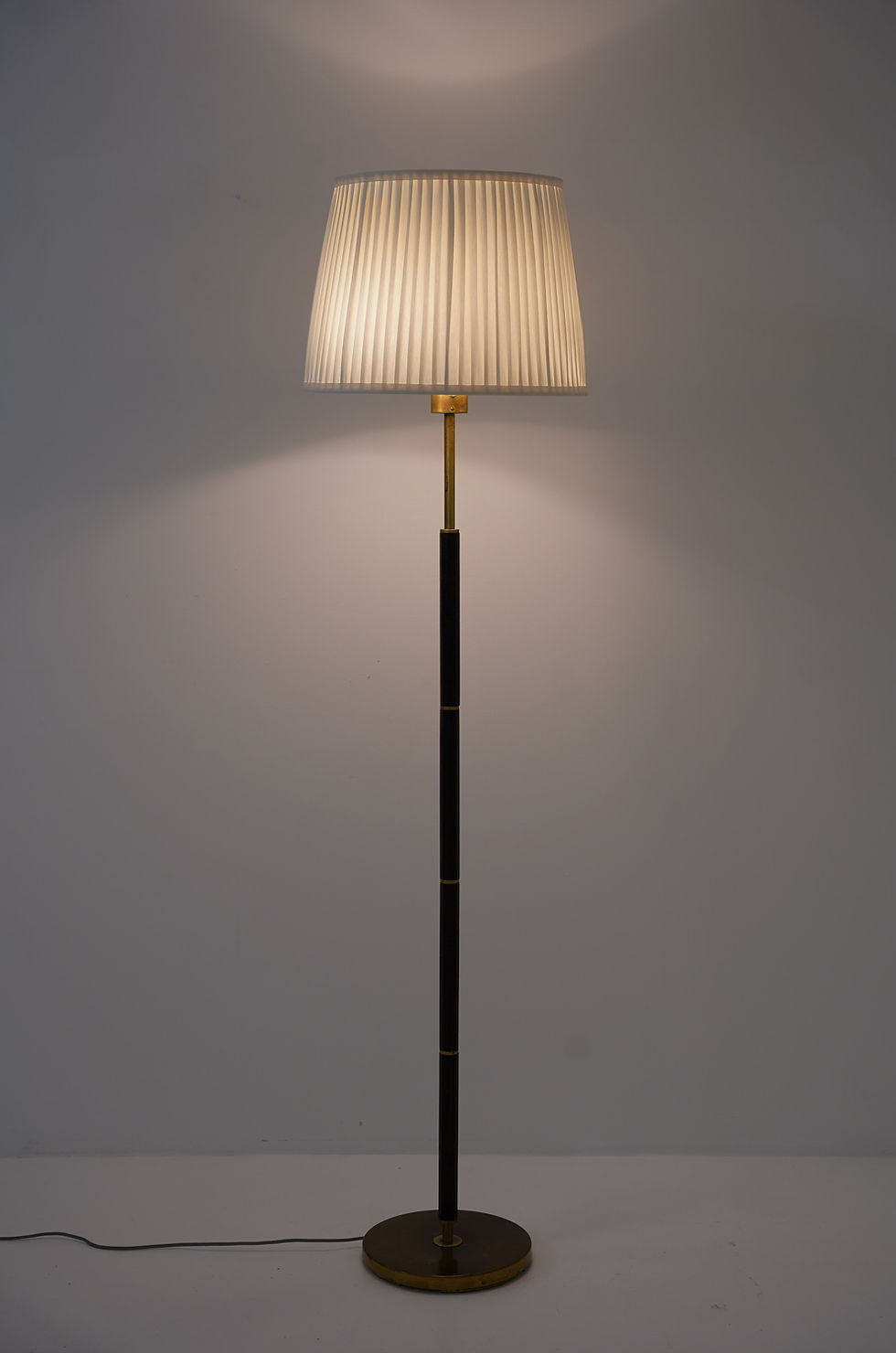 Thumbnail: Swedish Brass and Wood Floor Lamp by Boréns