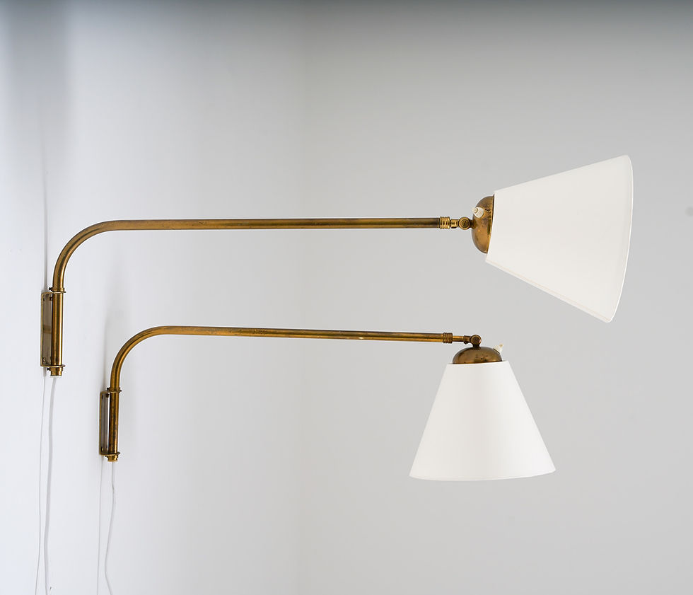Thumbnail: Scandinavian Mid-Century Swivel Arm Wall Lamps