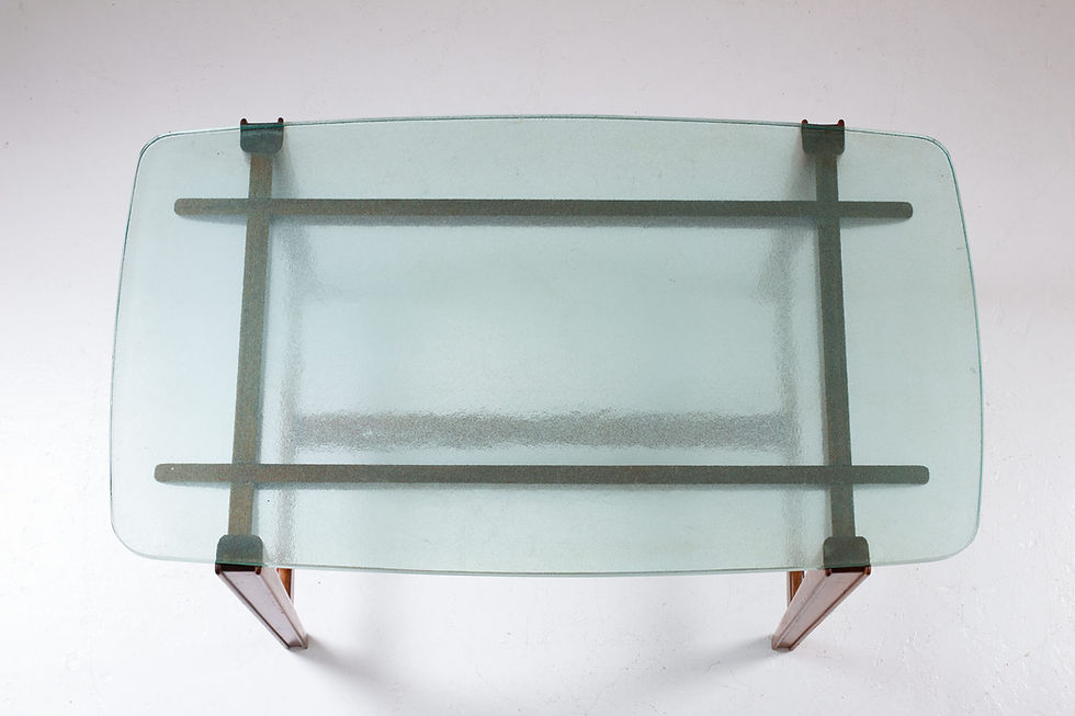 Thumbnail: Swedish Modern Coffee Table in Mahogany and Glass, 1940s