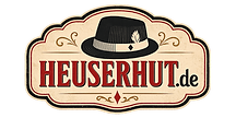 Logo von HEUSERHUT.de mit schwarzem Hut und Feder