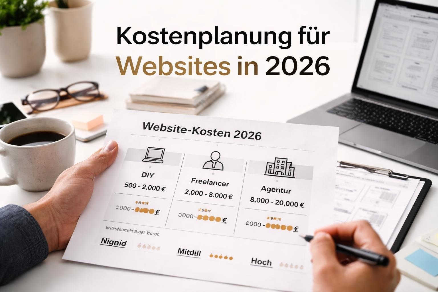Kosten Erstellung Homepage: Preise & Budgetplanung 2026