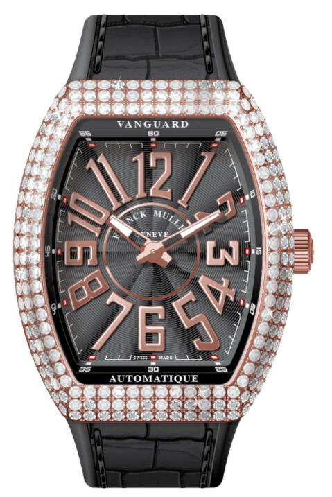 Franck Muller VANGUARD SLIM ROSE GOLD WHITE DIAMONDS CASE V 41 S AT REL D (NR) (5N) (NR 5N) content media