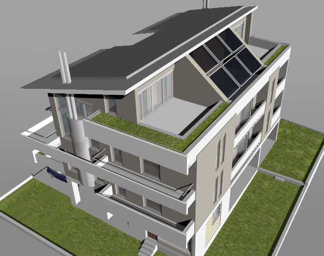 Top floor, balcony, solar paneling
