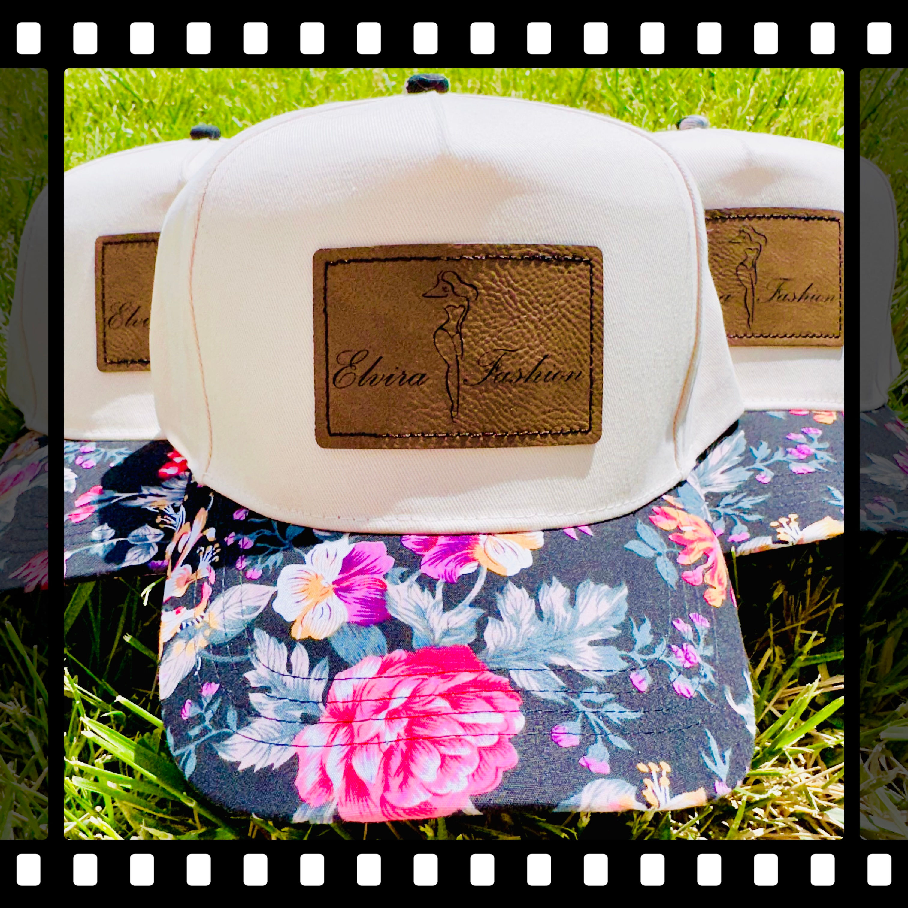 Brand Logo Floral 2 Tone Hats