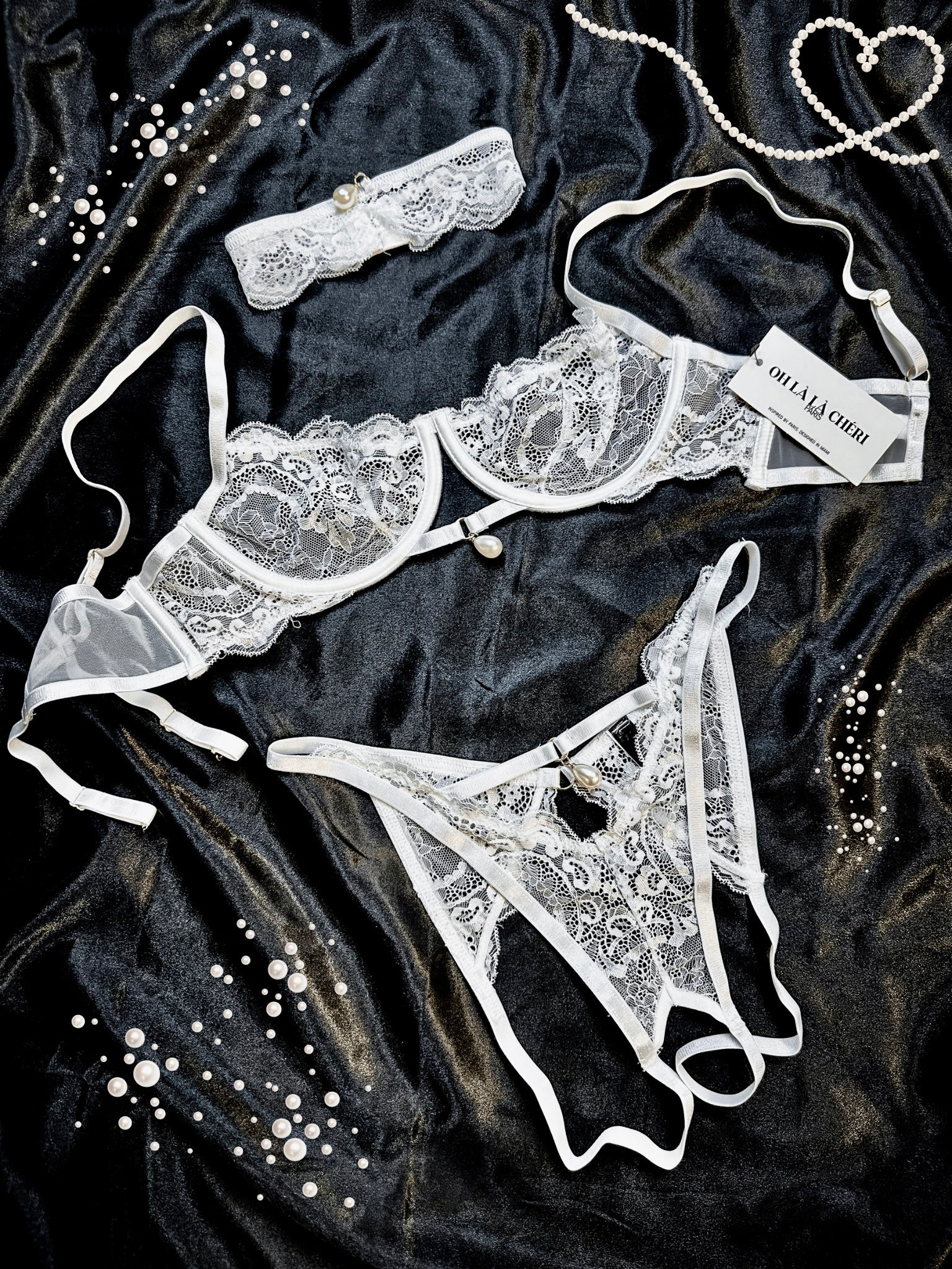 Pearla Lace 3PC. White Collar Sets 🤍🐚