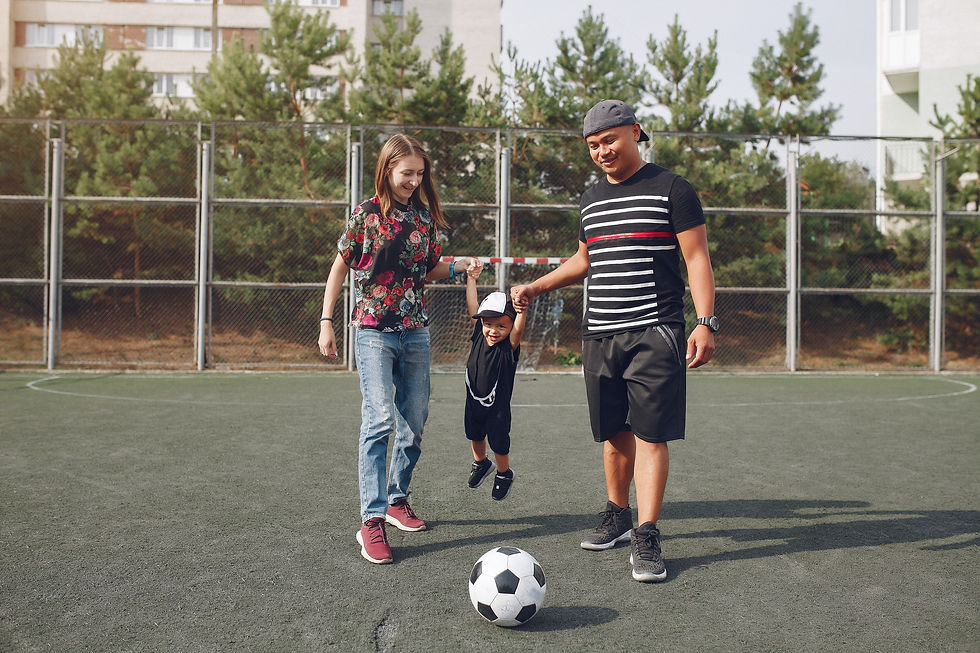 toddler playing soccer