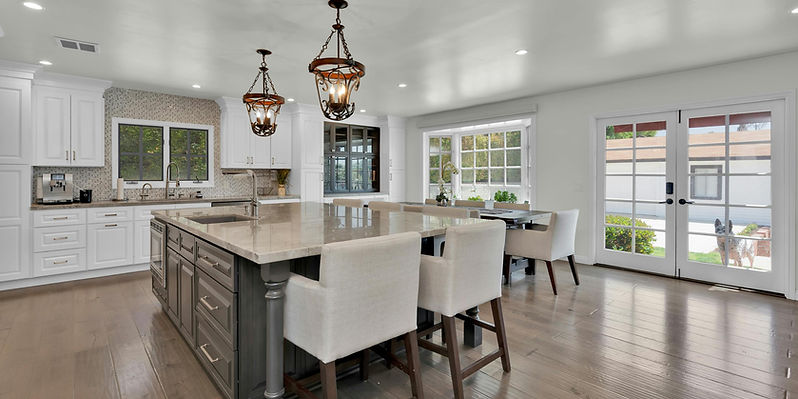 Open kitchen design in Gastonia NC with large island and seating
