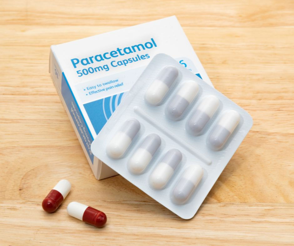 A blister pack of Paracetamol capsules