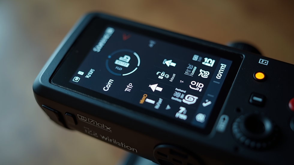 Close-up view of Godox iT32 flash touchscreen showing wireless settings menu
