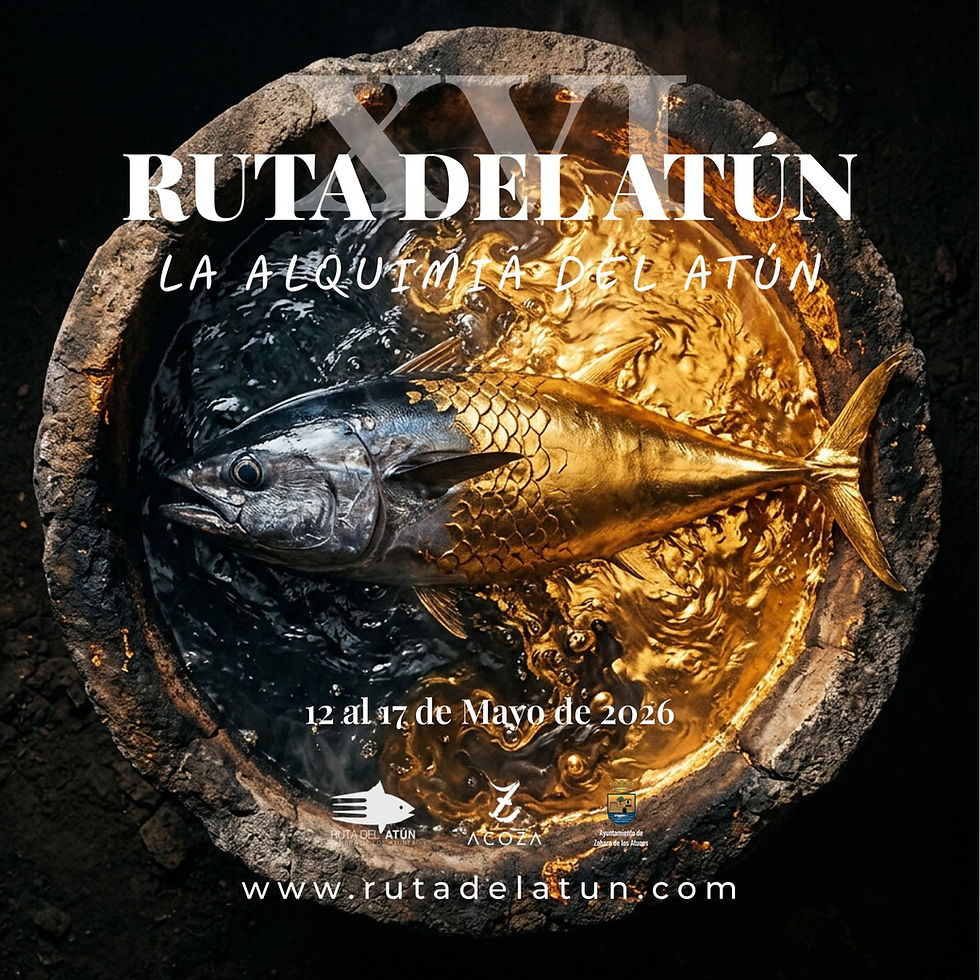 Cartel oficial de la XVI Ruta del Atún 2026 en Zahara de los Atunes. 
