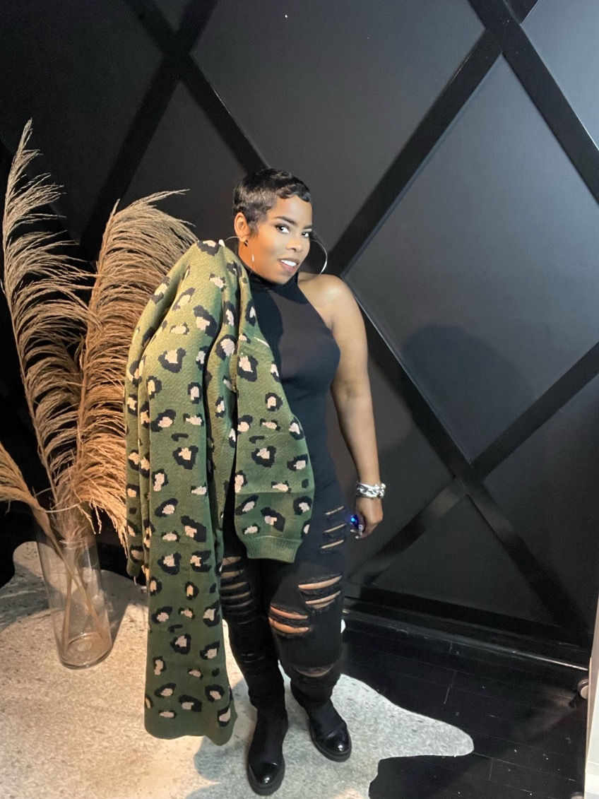 Olive Green Leopard Cardigan