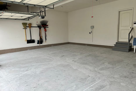 Prepared garage floor for coating