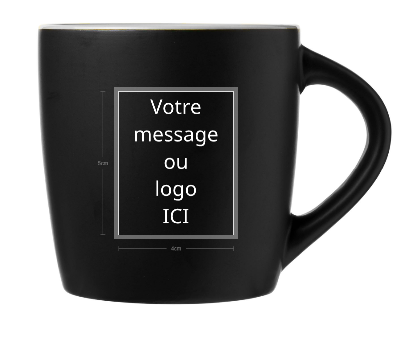 Miniature : Mug Céramique noir et interieur couleur 34 cL