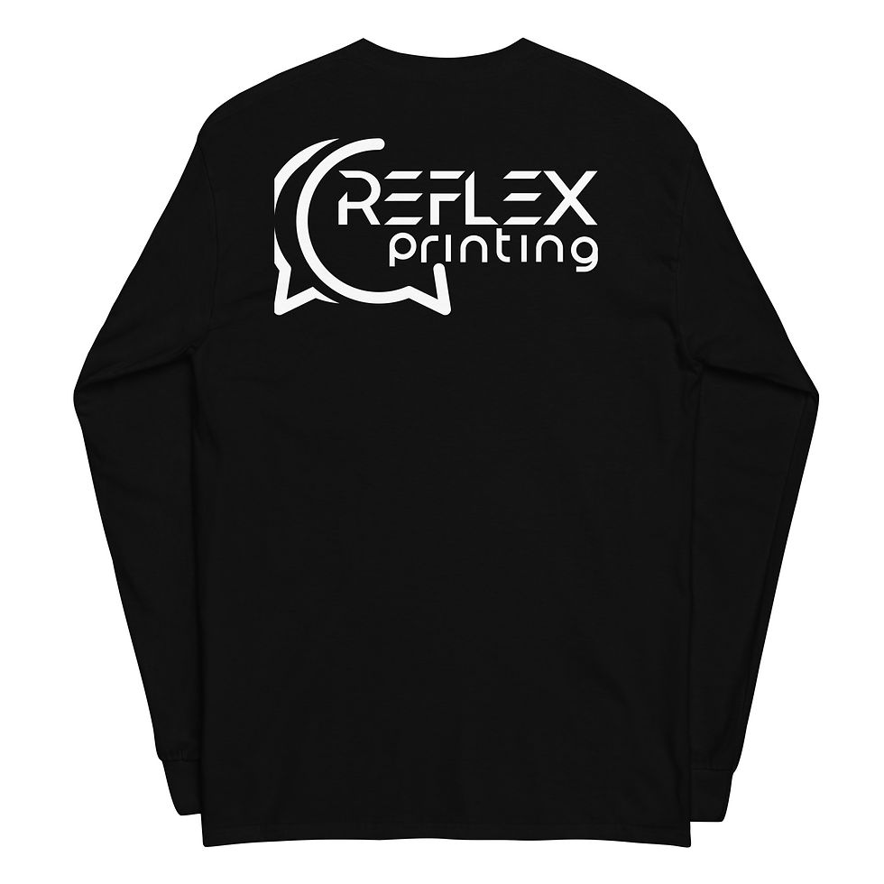 Miniatura: T-shirt manche longue noir avec logo au milieu
