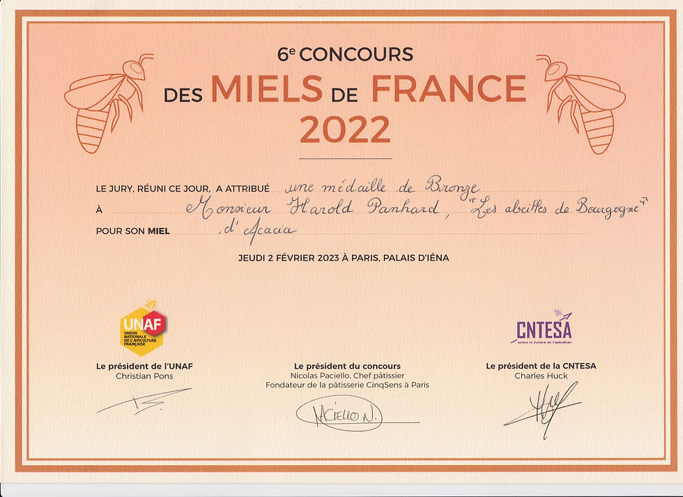Thumbnail: Miel d’acacia bio médaille de bronze – Concours des Miels de France 2022