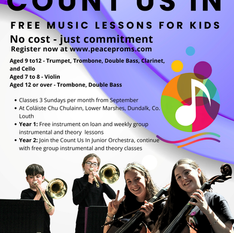 Count Us In – FREE MUSIC LESSONS for children aged 9 – 13 years. No cost – just commitment!