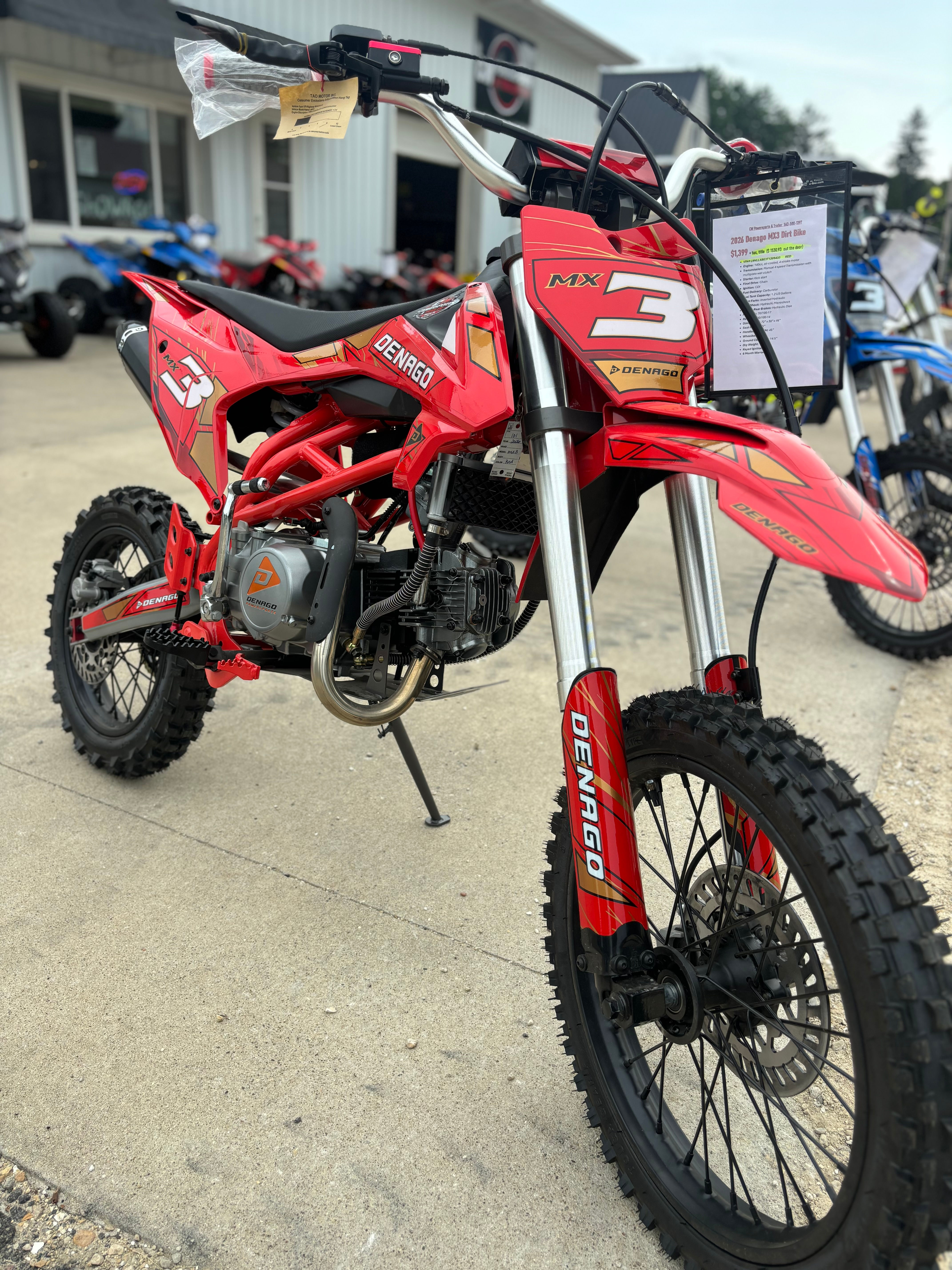 Denago MX3 Dirt Bike (Red)